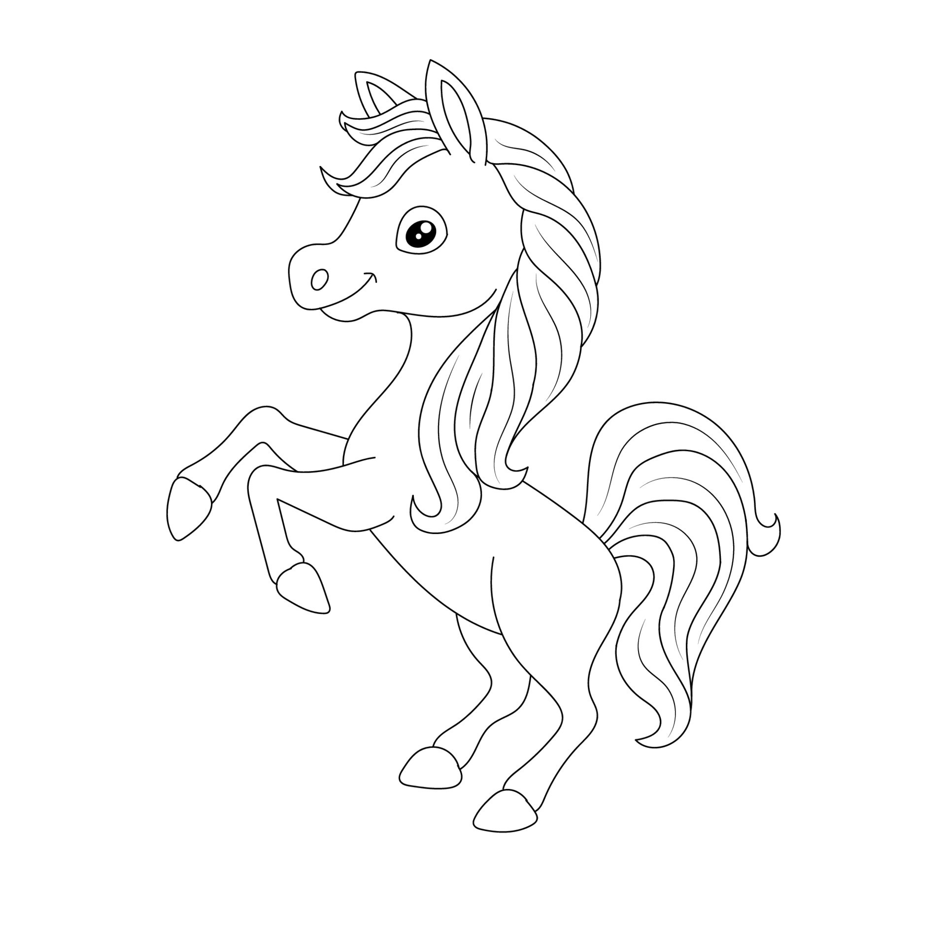 Black and white Line art unicorn kids illustration 22966025 Vector Art ...