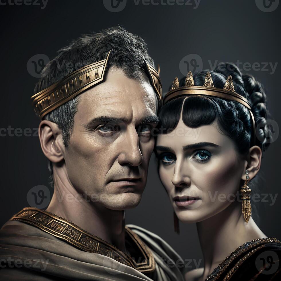 Julius Caesar and Cleopatra History of Ancient Egypt. 22966120 Stock ...