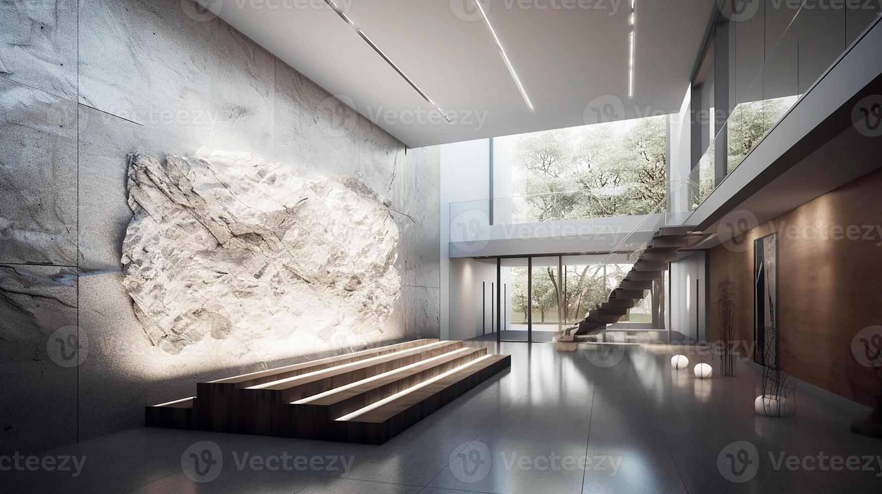 Museum of Art, ultra-modern lobby. Architectural solution. photo