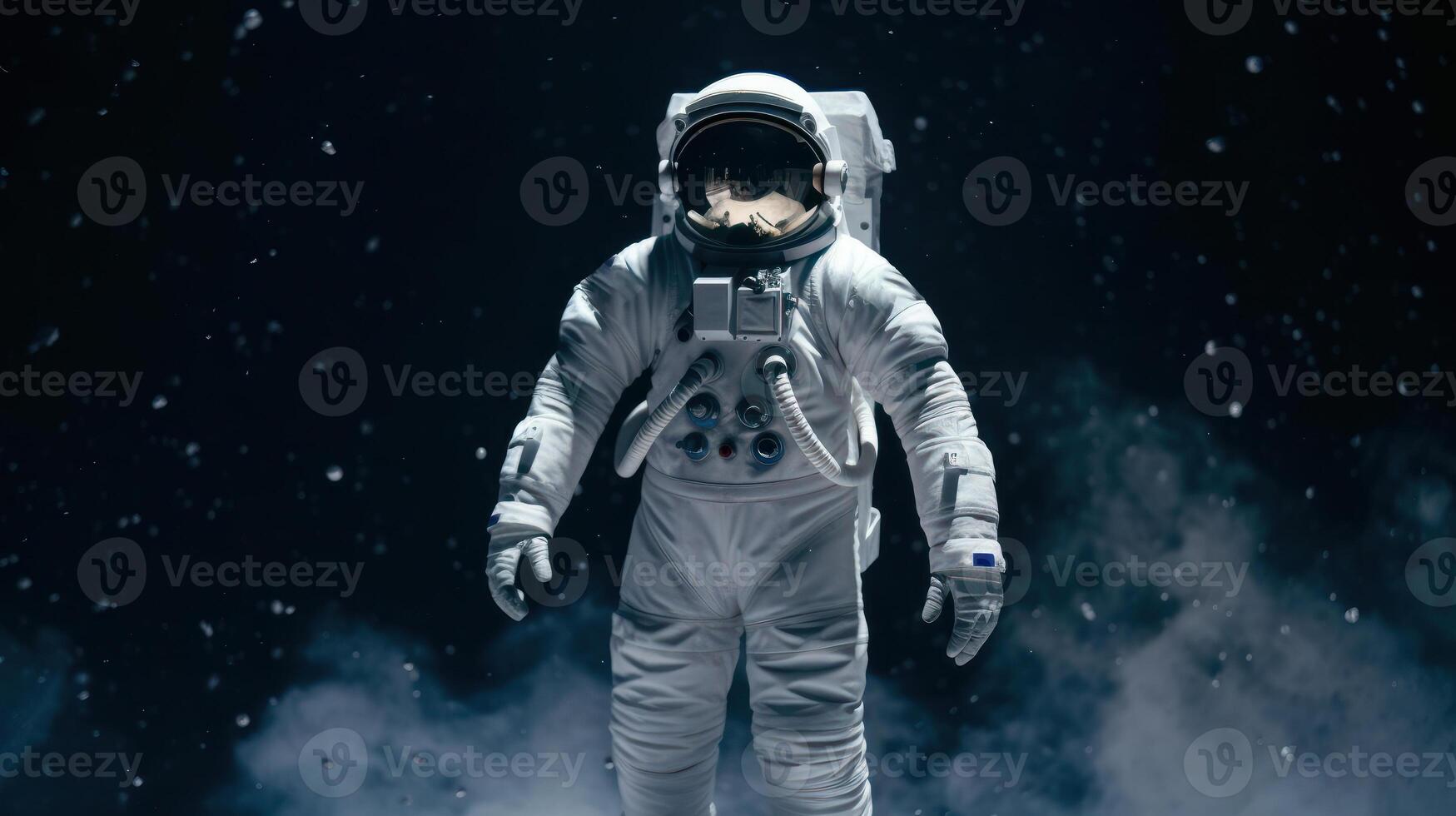 Space suits isolated on space background. . photo