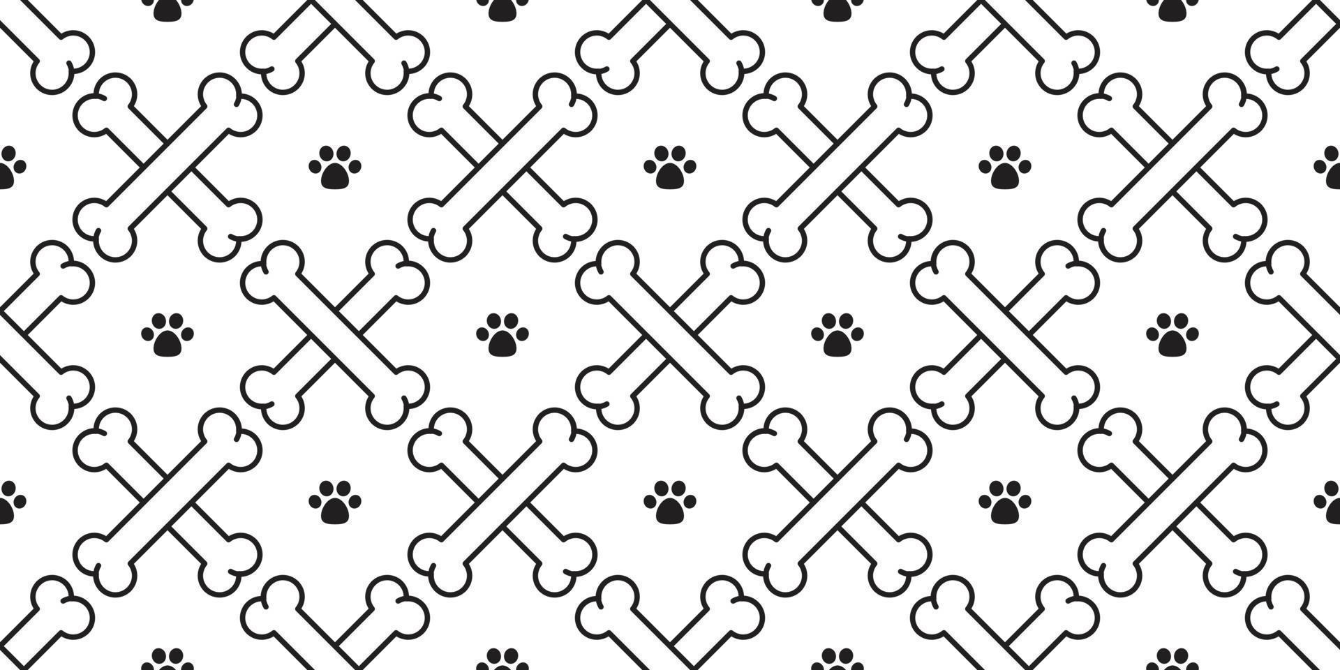 dog bone paw seamless pattern vector crossbones wallpaper isolated background white