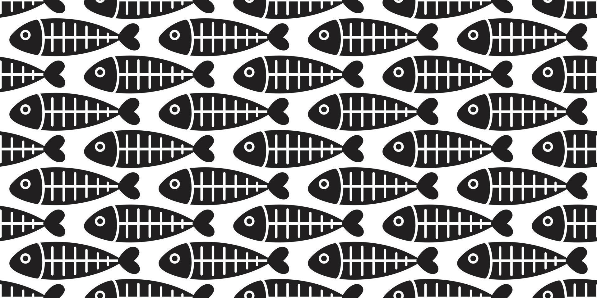 fish seamless pattern fish bone shark fin salmon isolated wallpaper background backdrop vector