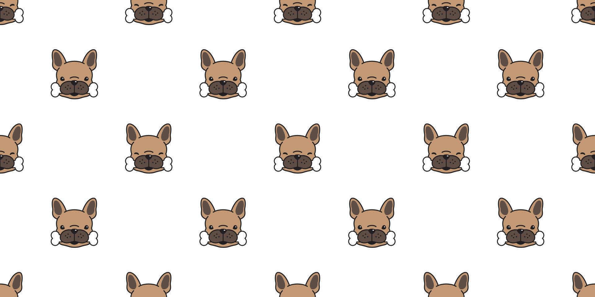 Dog Seamless pattern french bulldog vector pug dog bone paw bone isolated wallpaper background