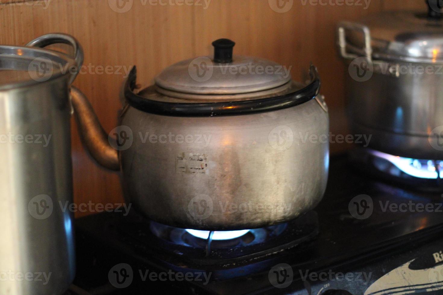 photo of hot kettle on stove