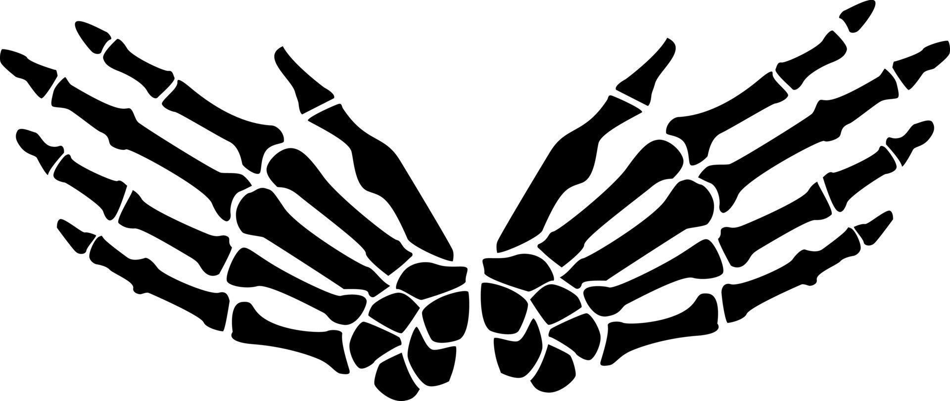 Silhouette Of Finger Bones, Vector Image