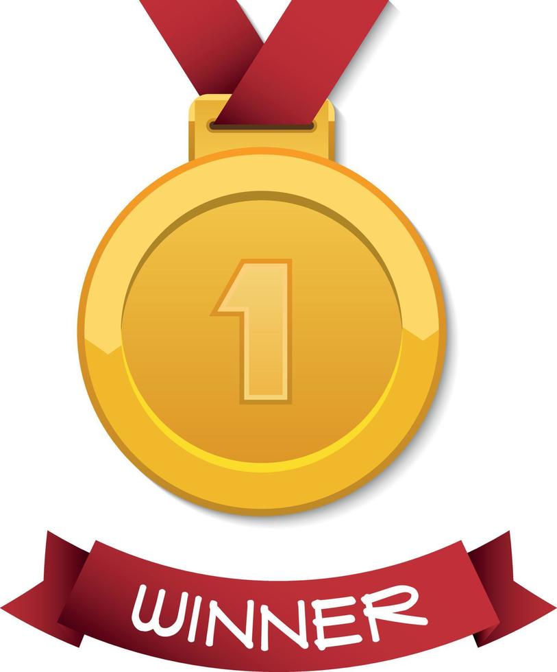 Vector Graphics Of A Gold Medal With Text On A Red Ribbon