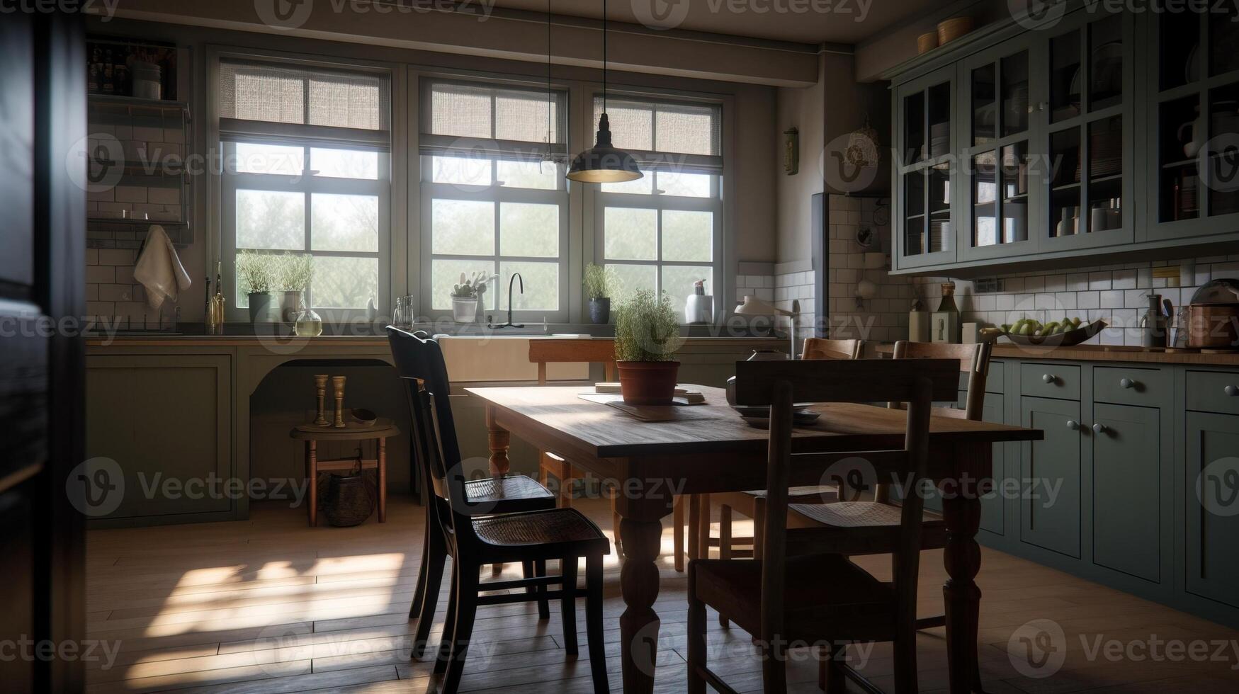 Design of a cozy living room interior in a modern sheker style. . photo