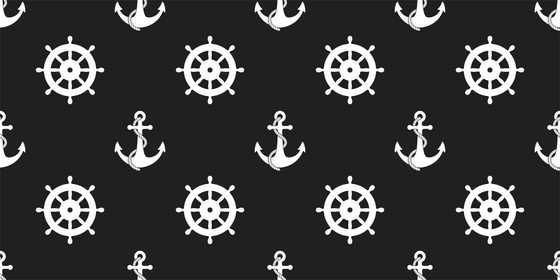 helm Anchor seamless pattern vector Nautical maritime sea ocean boat isolated background