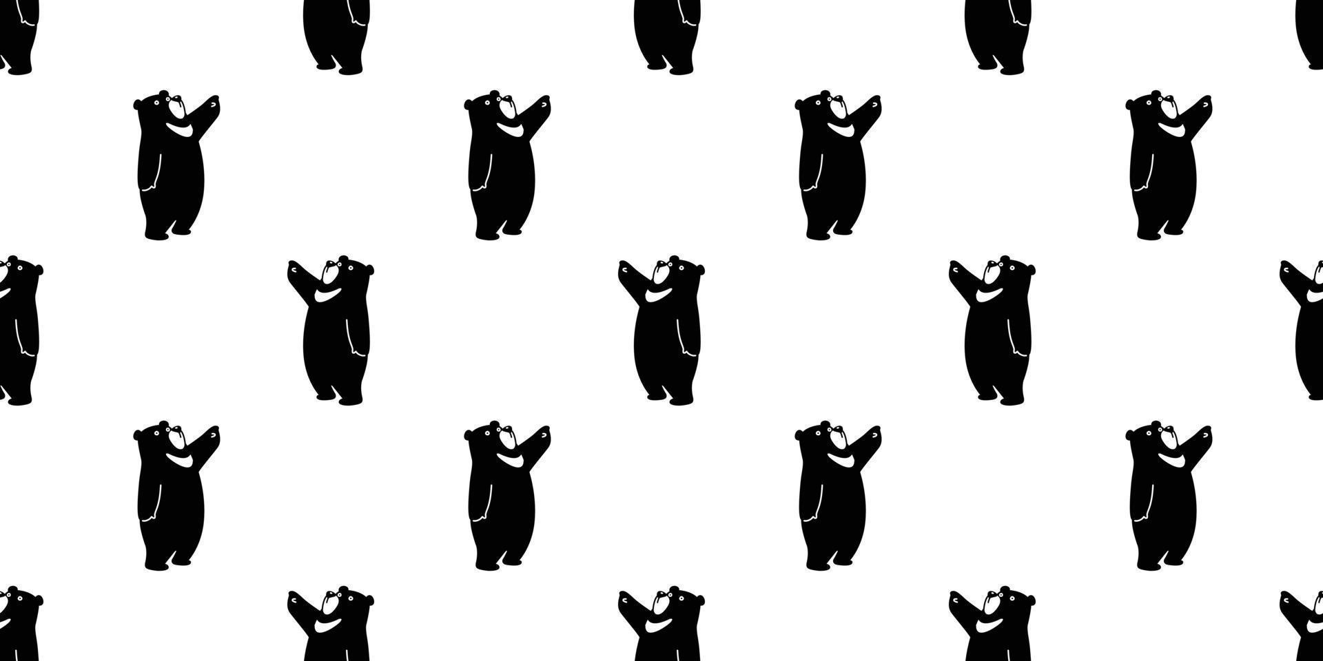 Bear seamless pattern vector polar bear panda isolated teddy background wallpaper