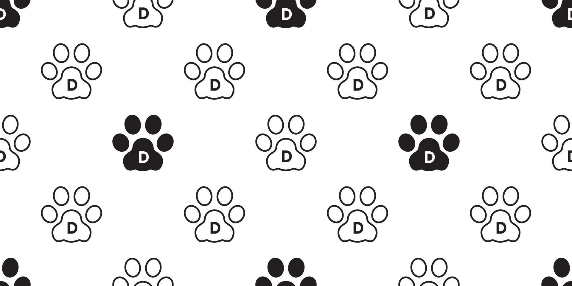 Dog Paw Seamless Pattern vector Cat paw footprint isolated background wallpaper backdrop