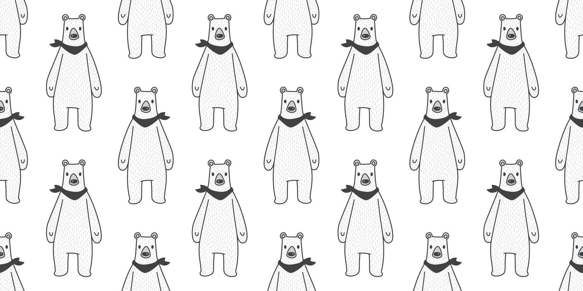 oso sin costura modelo vector polar oso panda aislado osito de peluche bufanda antecedentes fondo de pantalla blanco