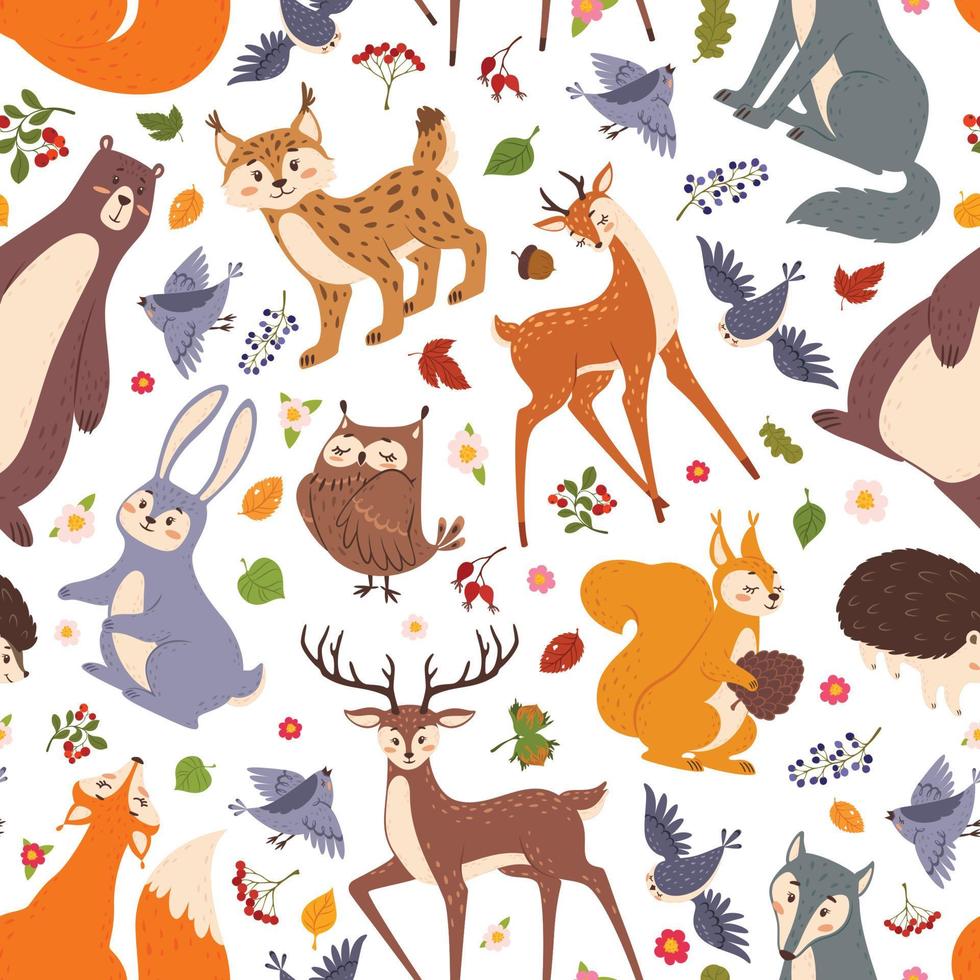 Forest animals seamless pattern, cute woodland animal. Flat cartoon fox, bear, rabbit, deer, hedgehog characters for children vector print 22967199 Vector Art at Vecteezy forest-animals-seamless-pattern-cute-woodland-animal-flat-cartoon-fox-bear-rabbit-deer-hedgehog-characters-for-children-vector-print-22967199-vector-art-at-vecteezy