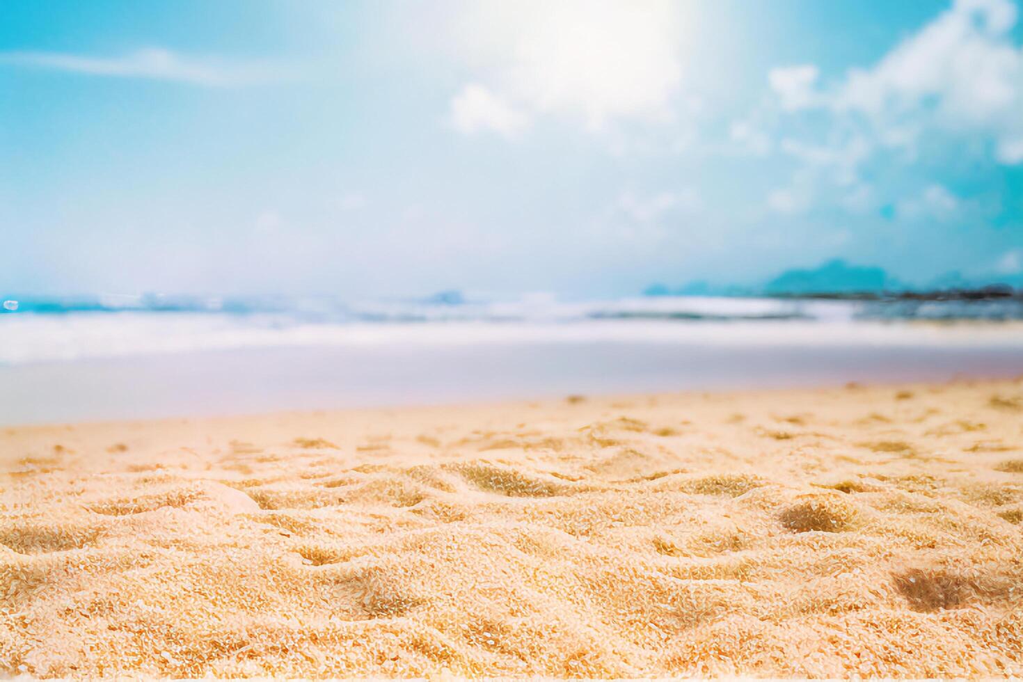 The landscape of beach, sea and sky in summer with . photo