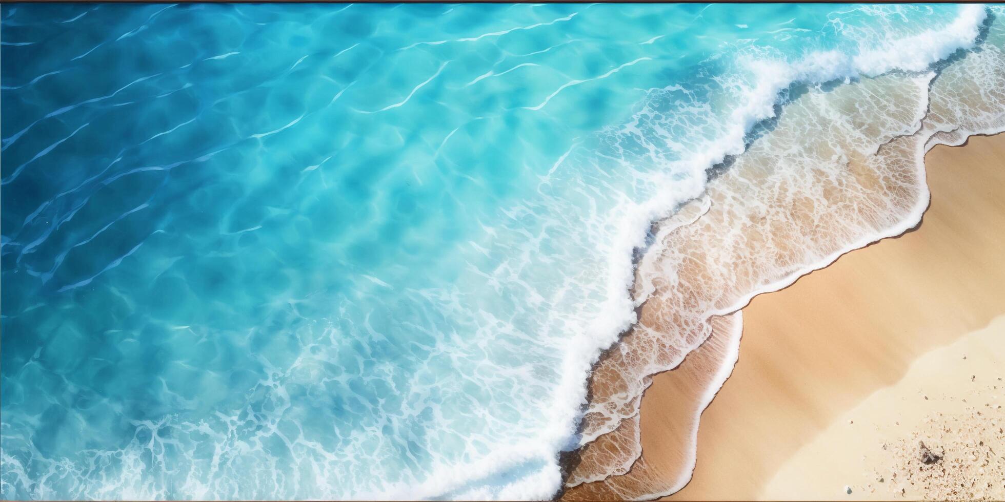 The tropical seascape with sea wave to the beach with . photo