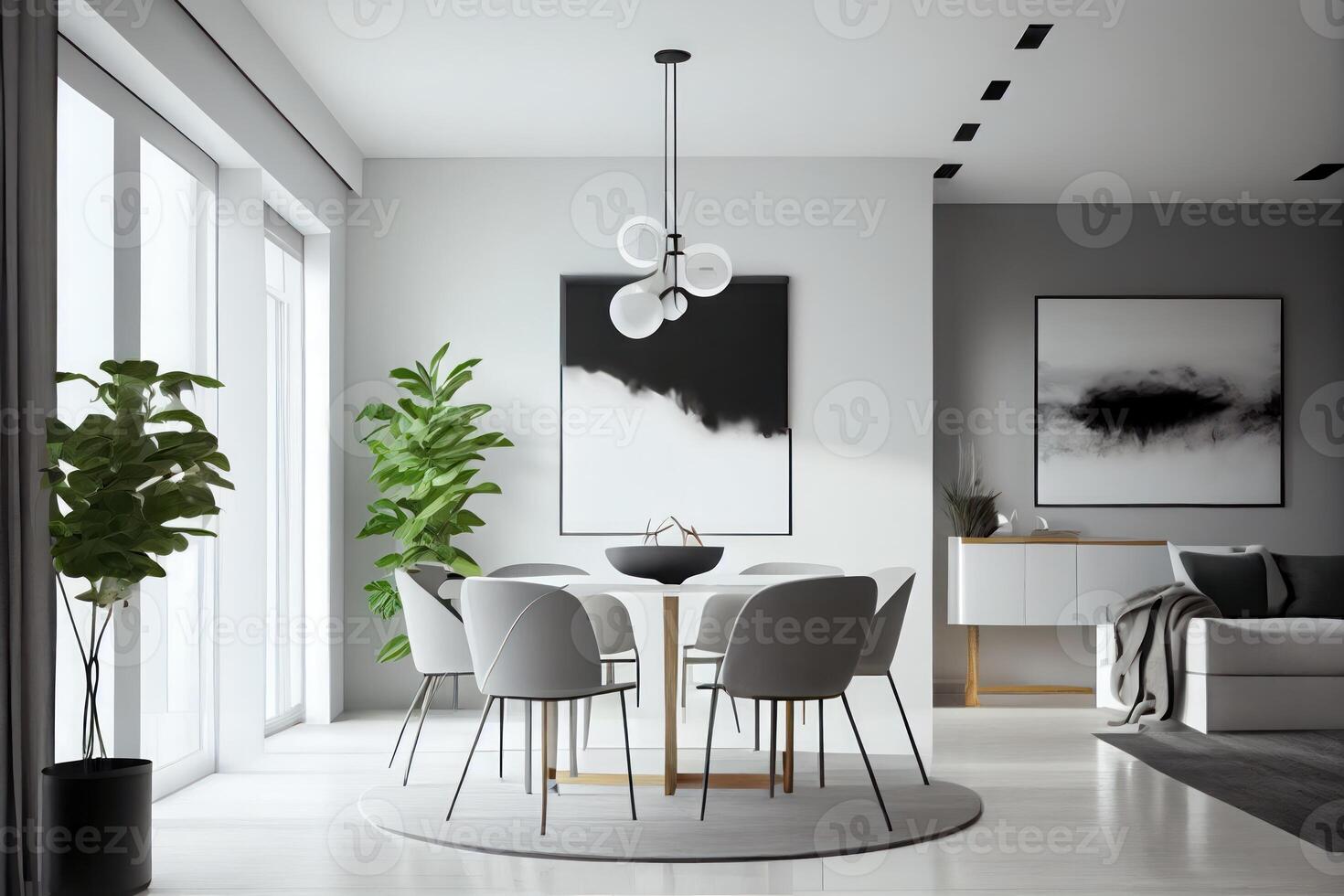 Minimal Modern Home With Living Room And Dining Room Design Wall minimal-modern-home-with-living-room-and-dining-room-design-wall