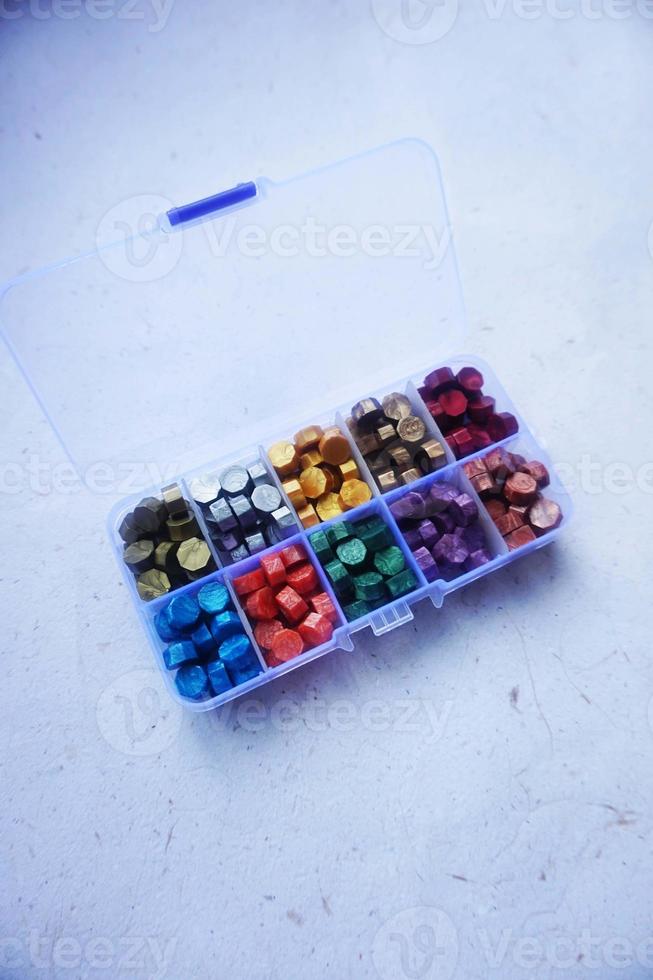 colorful wax bead for makin wax coin for a vintage look for letter and wedding invitation photo