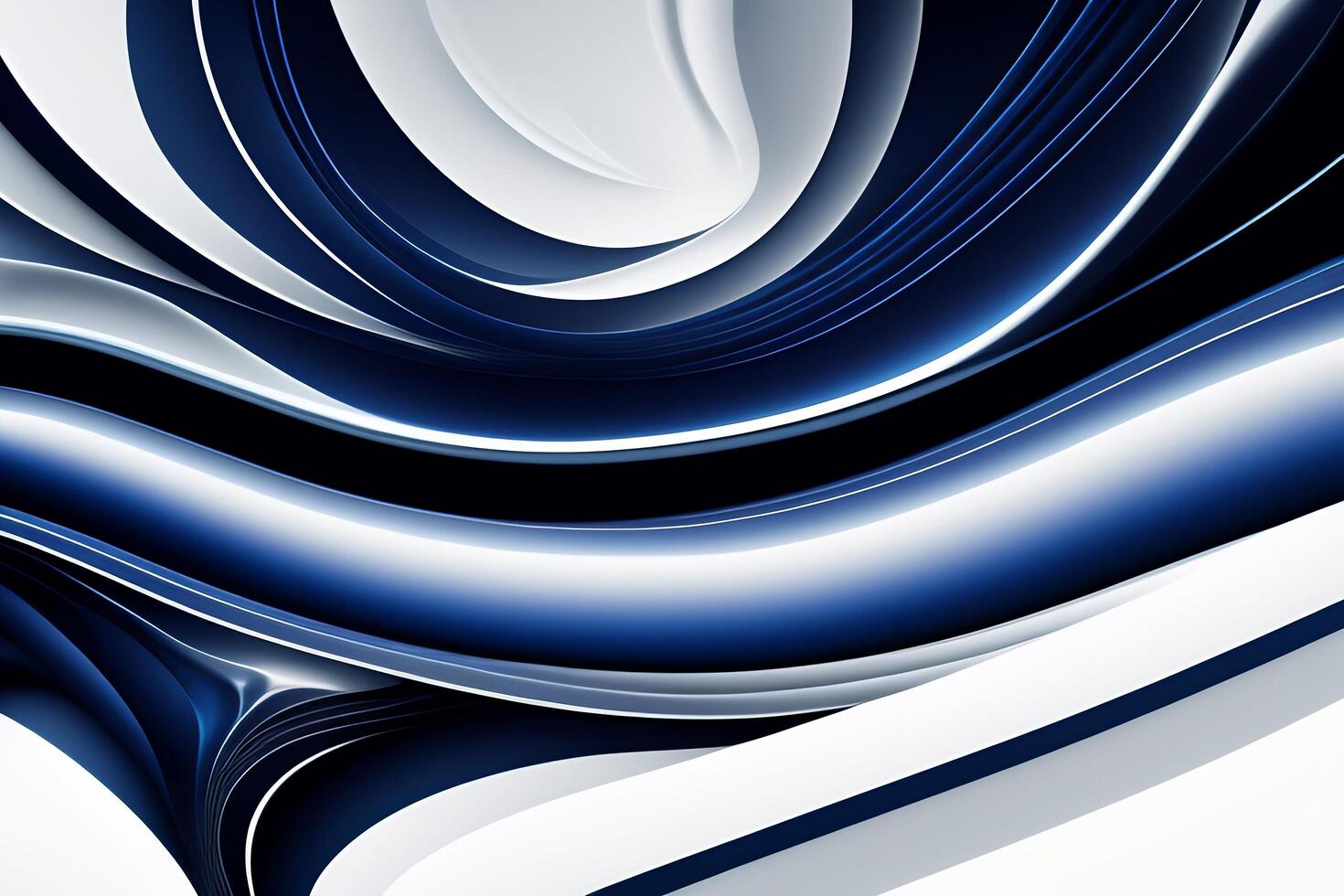 3D abstract background with wavy lines in blue and white colors. photo