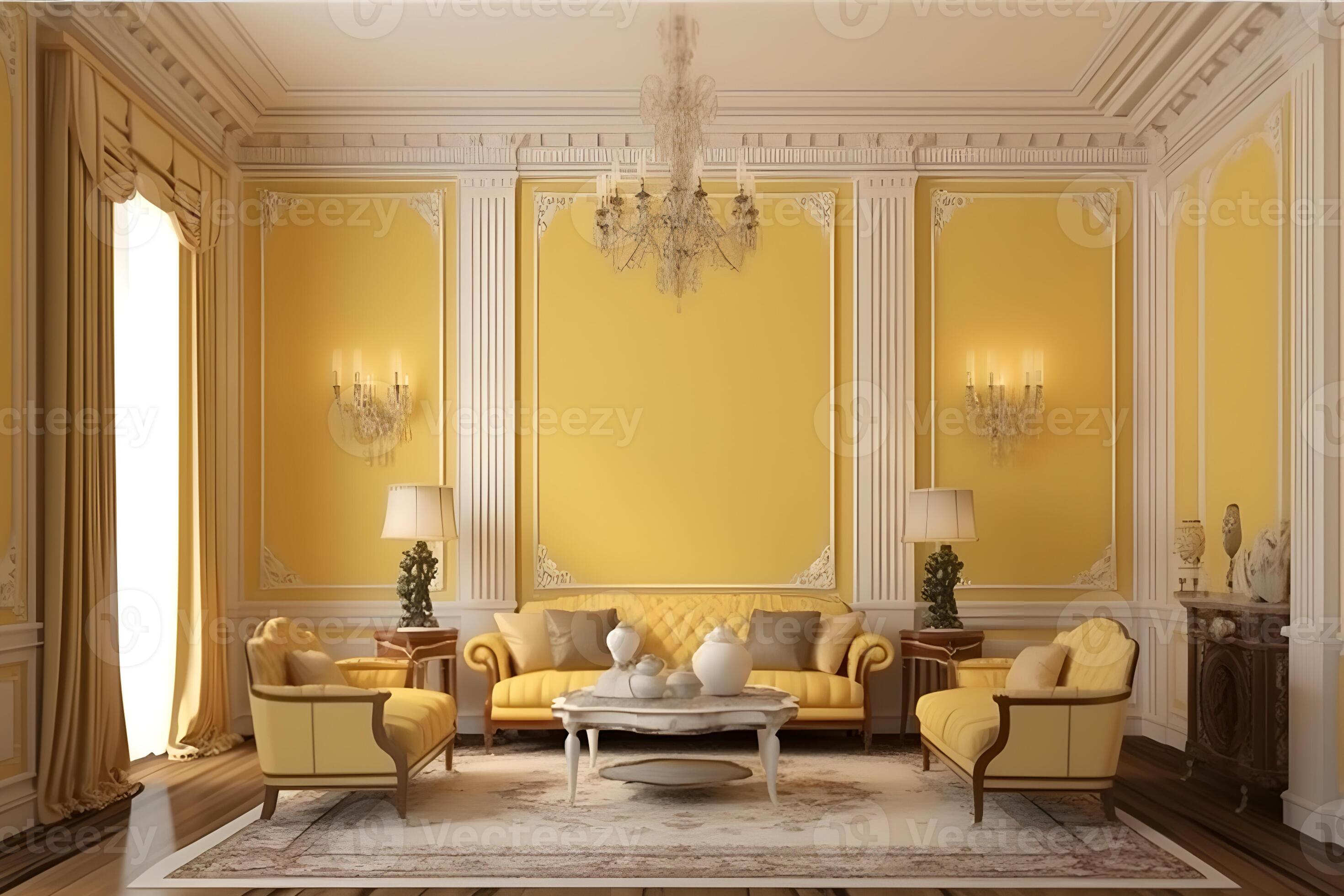 Ai generated Modern hightech classical interior design living room in