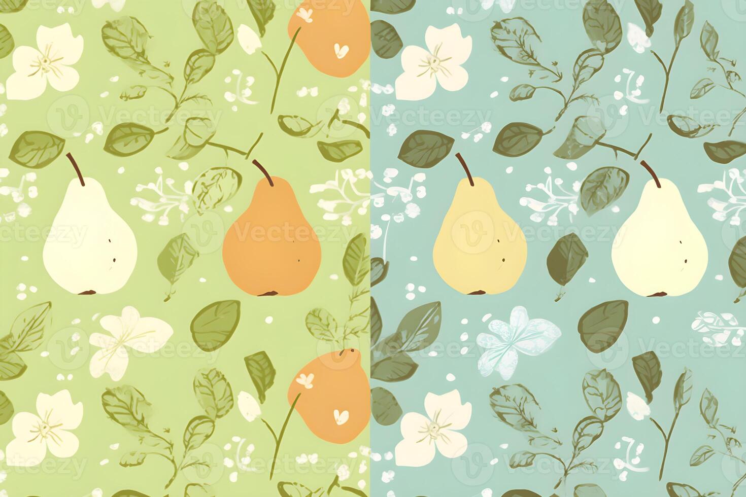 pear avocado and herbs fresh backgrounds pattern photo
