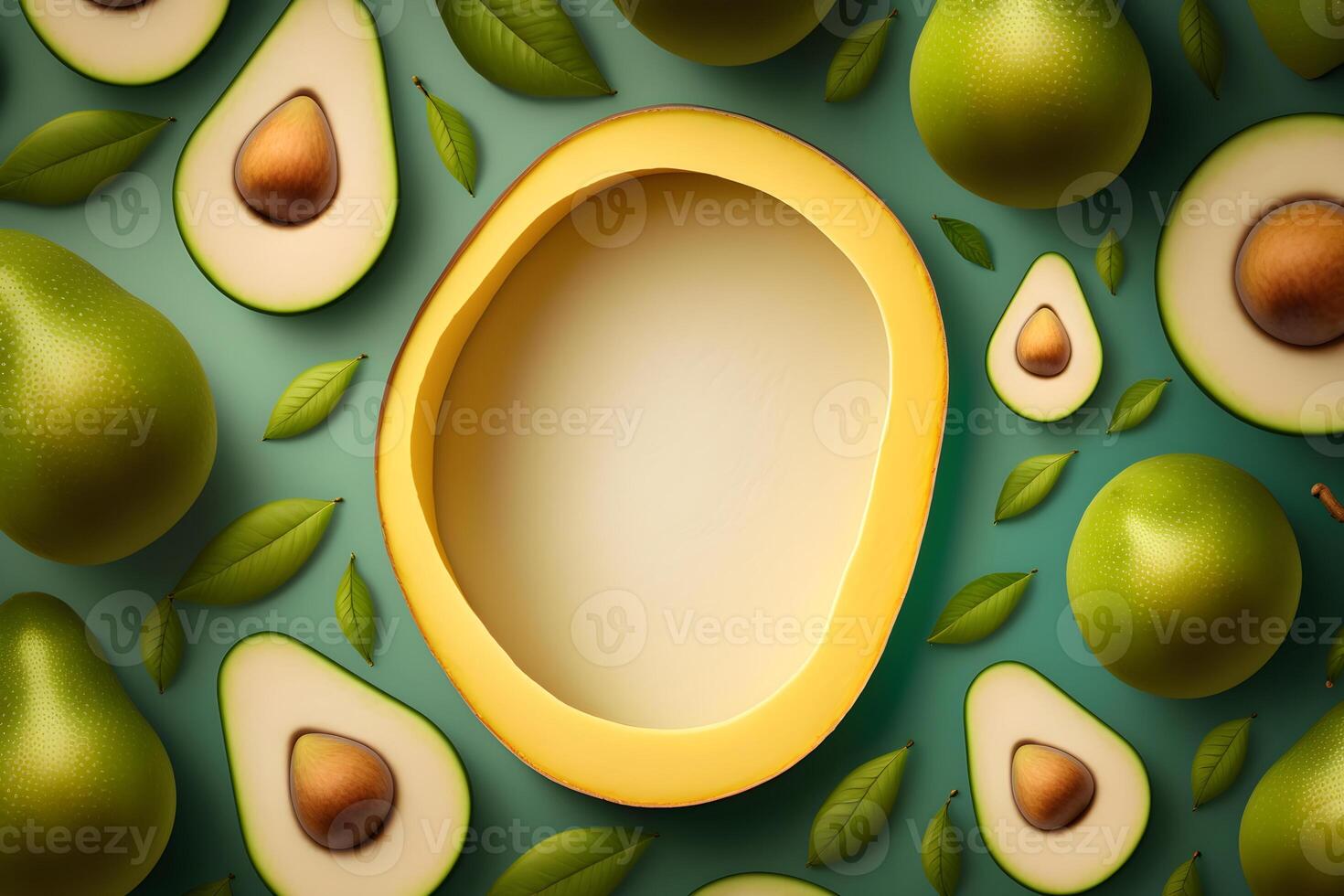 ai generado Pera aguacate y hierbas Fresco antecedentes modelo foto