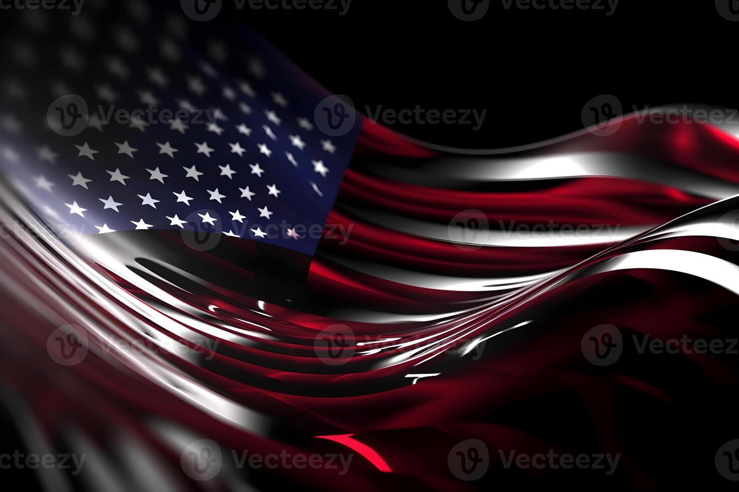 usa flag in futuristic, 3d, retro, fractal, oil painting, paper cut style, abstract, interior home design photo