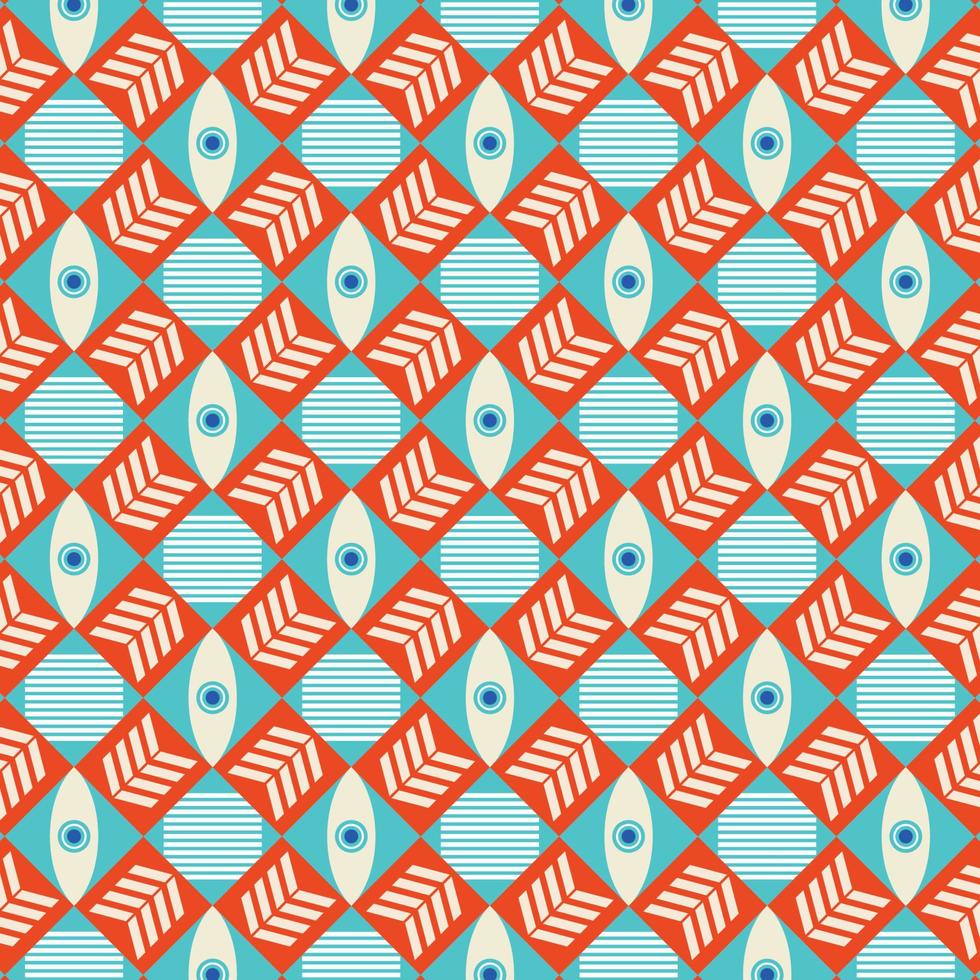 Colorful neo geometric pattern. Neo Geometric Seamless Period. Grid with color geometrical shapes. Modern abstract background vector