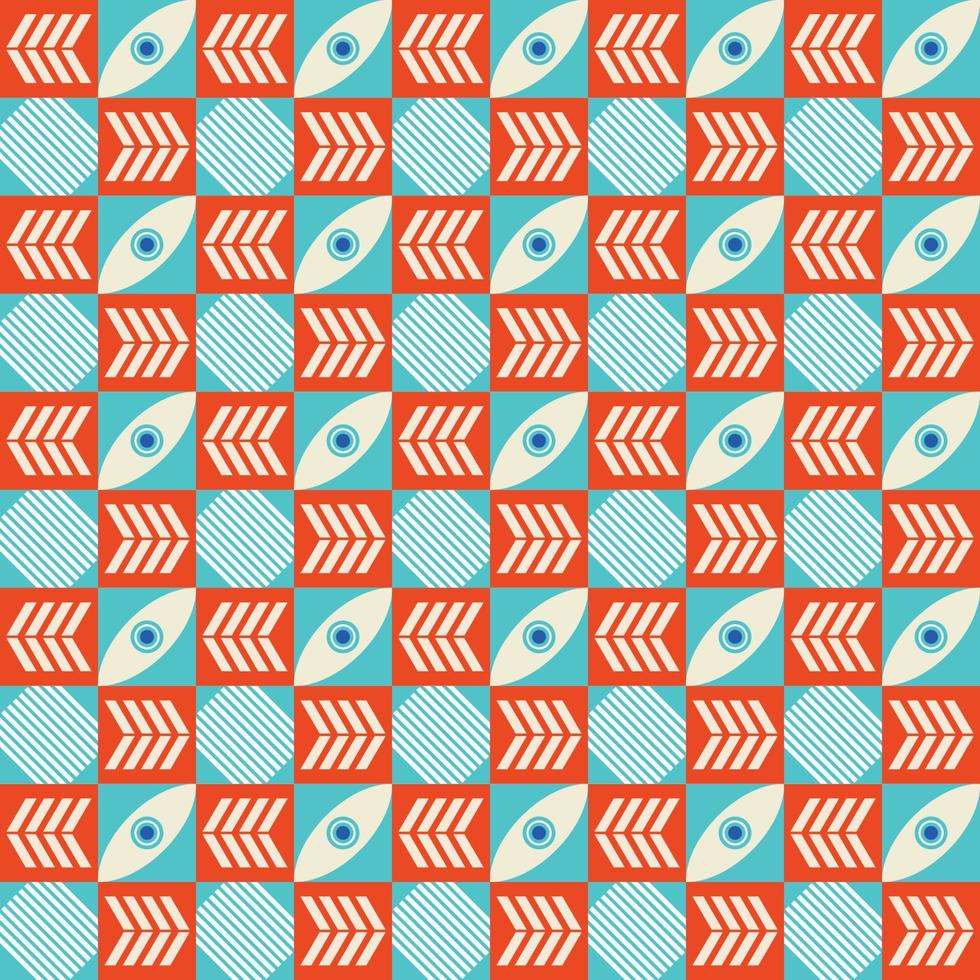 Colorful neo geometric pattern. Neo Geometric Seamless Period. Grid with color geometrical shapes. Modern abstract background vector