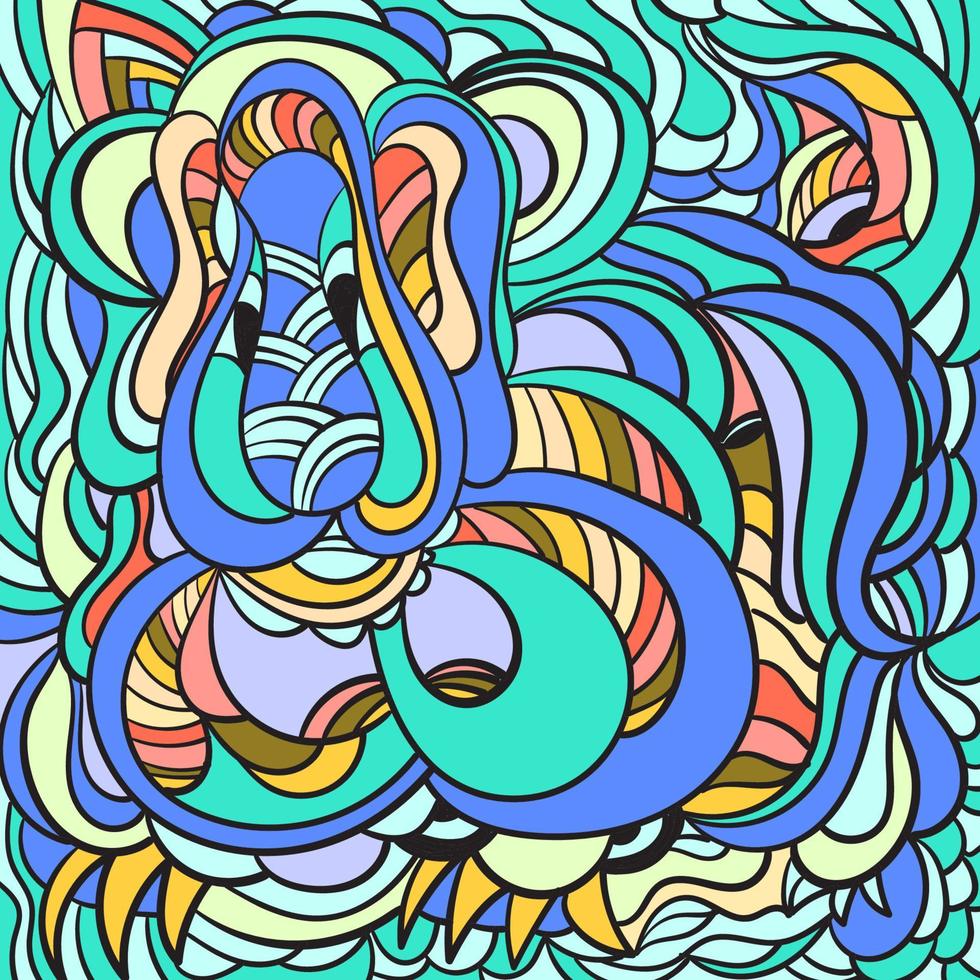 abstract colorful doodle art  vector illustration