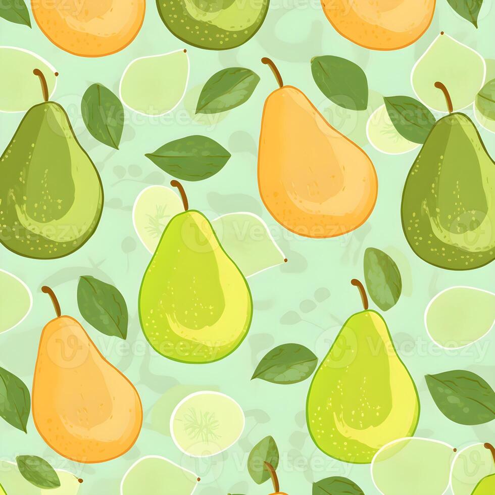 pear avocado and herbs fresh backgrounds pattern photo