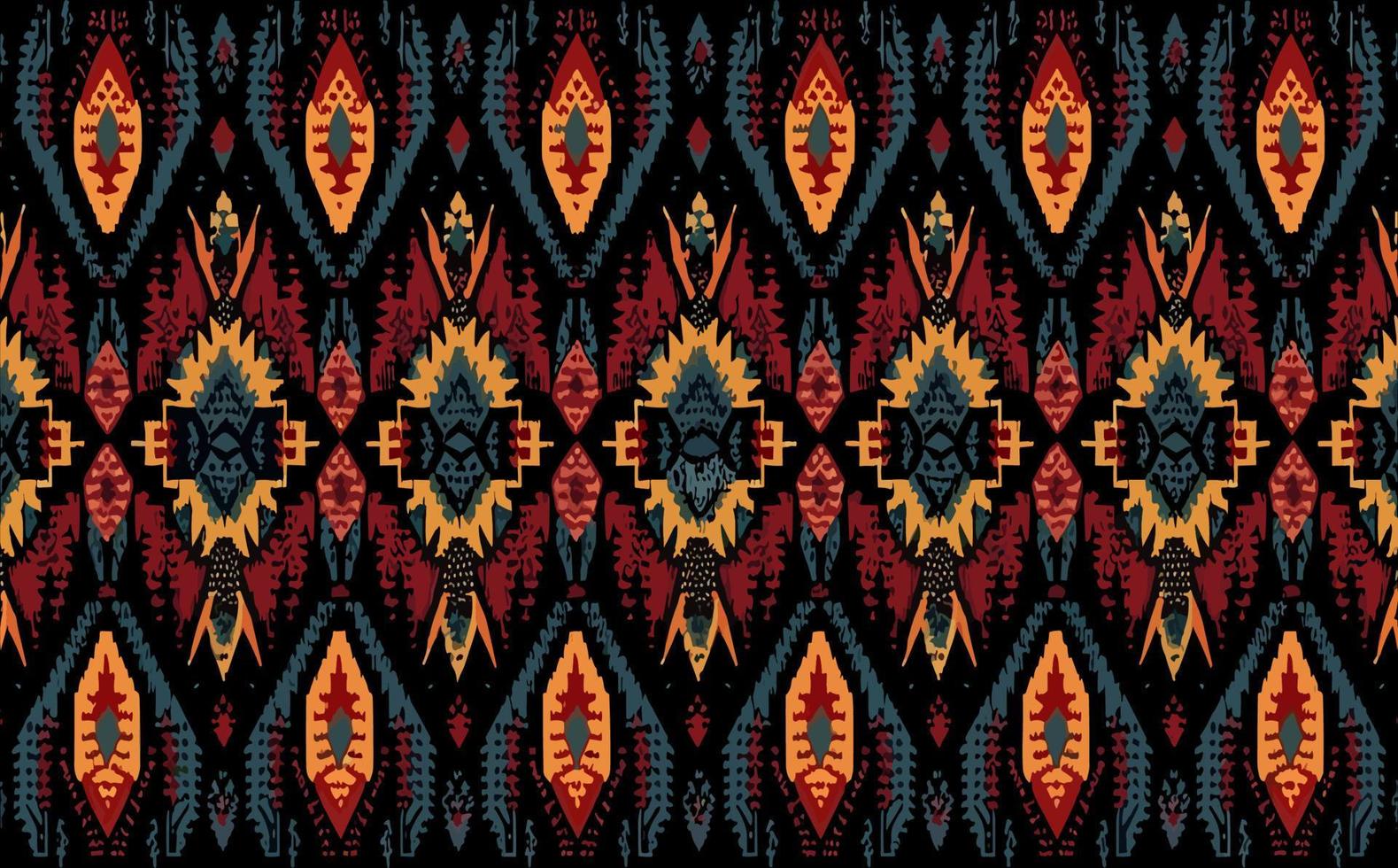 étnico resumen ikat modelo. sin costura modelo en tribal, gente bordado, mexicano estilo. azteca geométrico Arte ornamento diseño de impresión para alfombra, fondo de pantalla, ropa, envase, tela, cubrir, textil vector