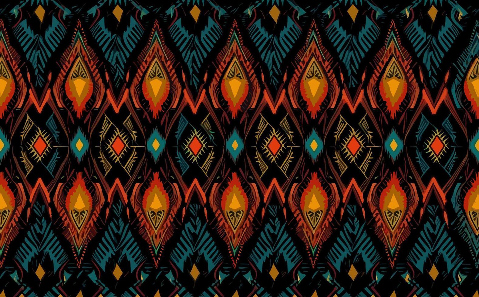 étnico resumen ikat modelo. sin costura modelo en tribal, gente bordado, mexicano estilo. azteca geométrico Arte ornamento diseño de impresión para alfombra, fondo de pantalla, ropa, envase, tela, cubrir, textil vector