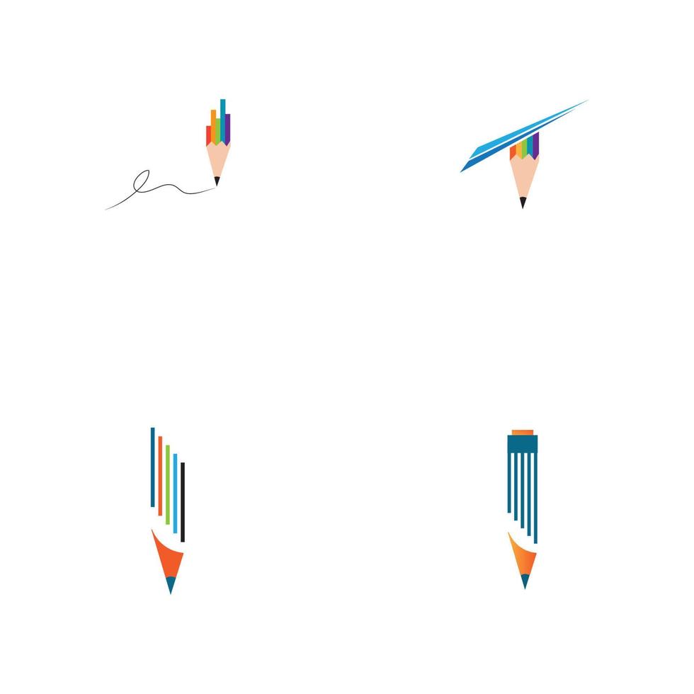 Pencil logo and symbol images illustration design vector