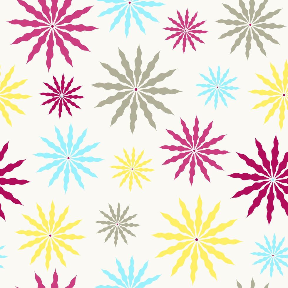 Floral Hippie Summer Groovy Flower Power Flower Child vector seamless pattern.