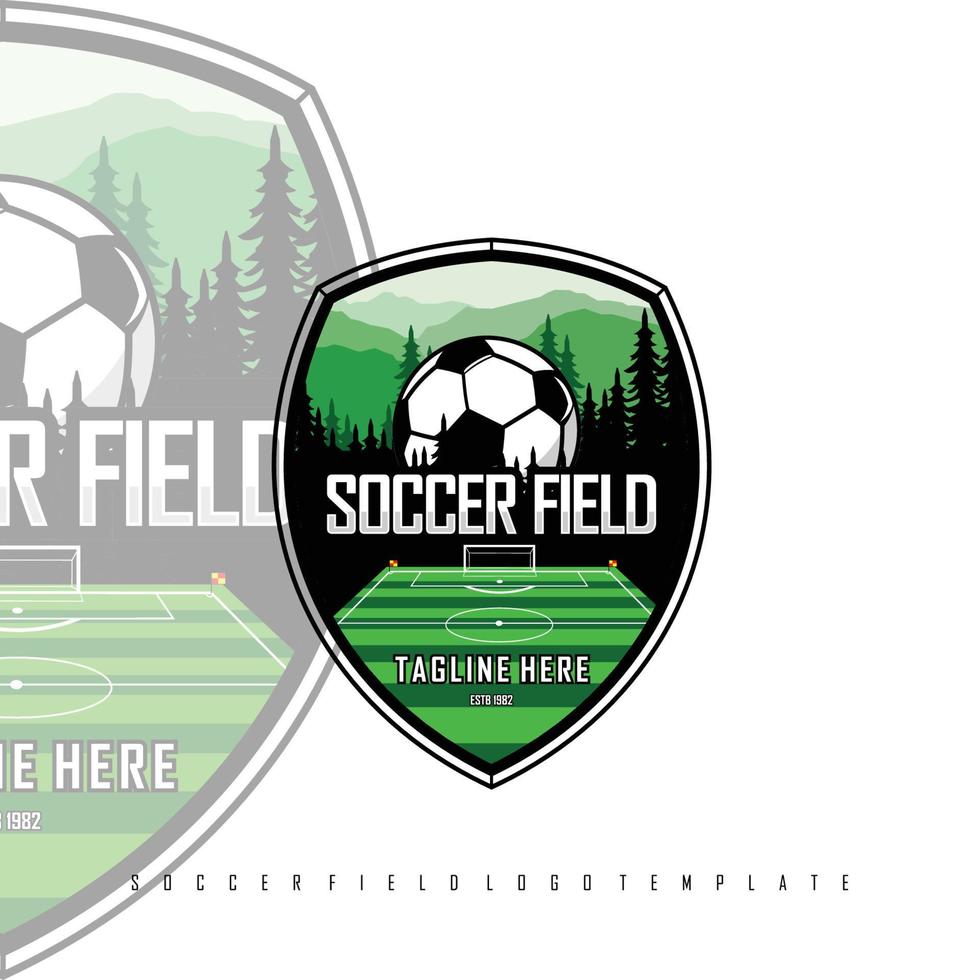 SOCCER FIELD LOGO TEMPLATE, READY FORMAT EPS 10 vector