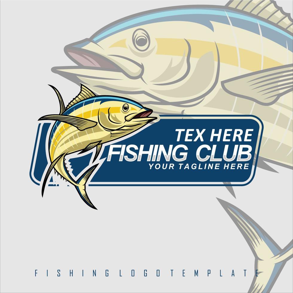 FISHING LOGO TEMPLATE WITH A GRAY BACKGROUND,READY FORMAT EPS 10 vector