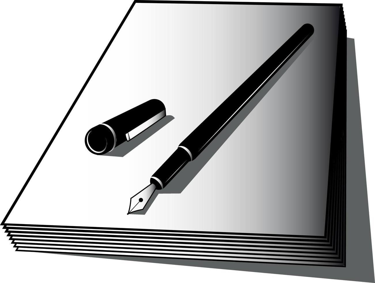 Vector Image Of A Fountain Pen And A Book
