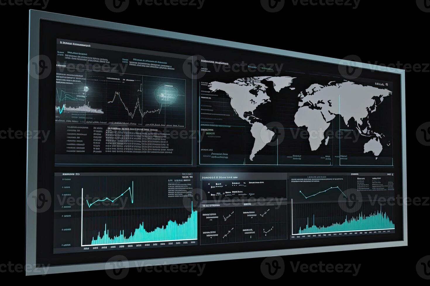 grande datos análisis. infografía en el pantalla. generativo ai foto