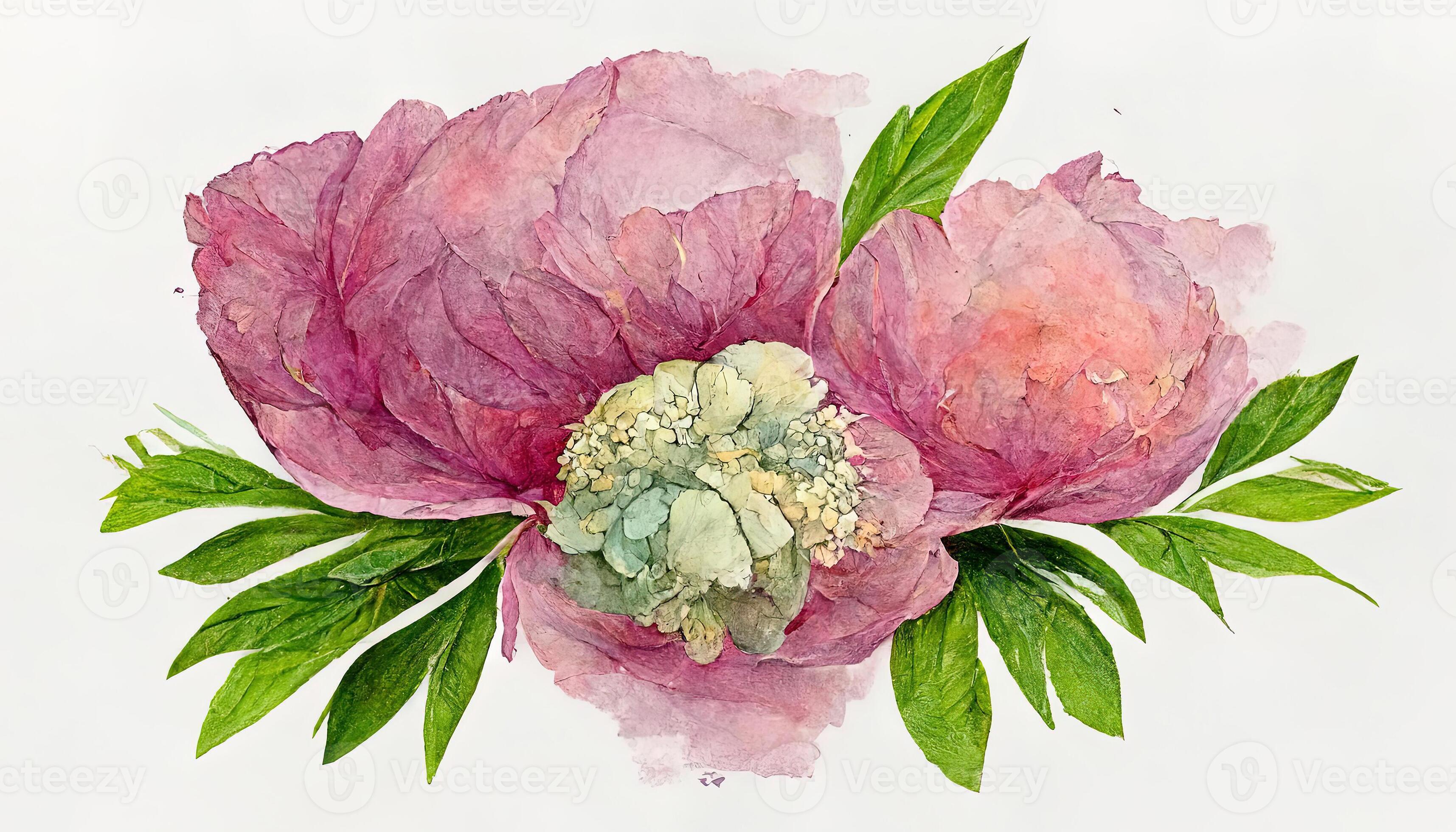 set of flower hydrangea blue pink and leaf isolated clip-art. 22968022