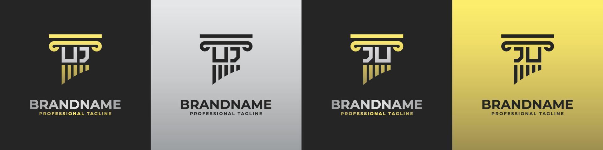 Letter JU or UJ Lawyer Logo, suitable for any business related to lawyer with JU or UJ initials. vector