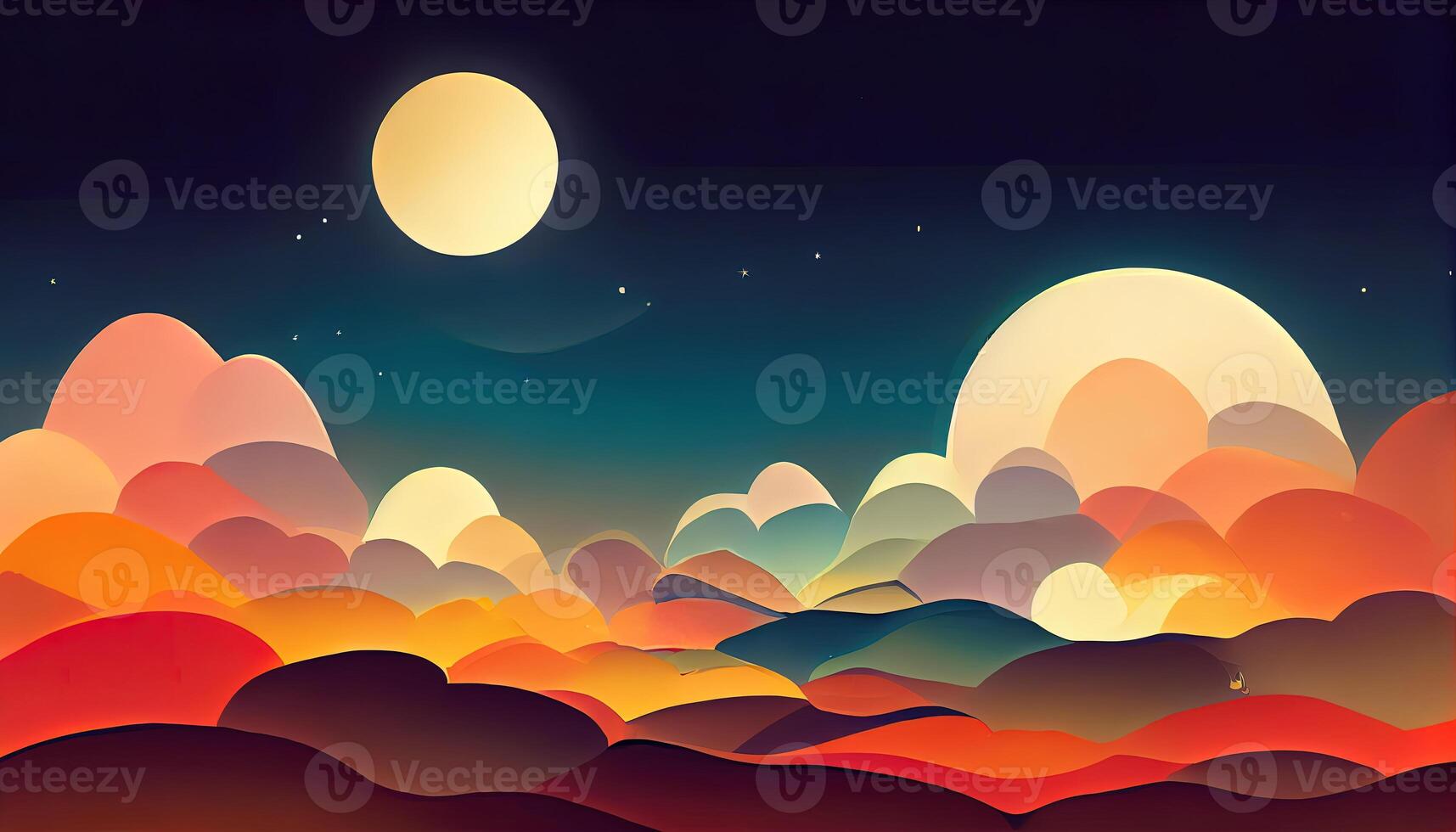 Paper style galaxy background with planet. photo
