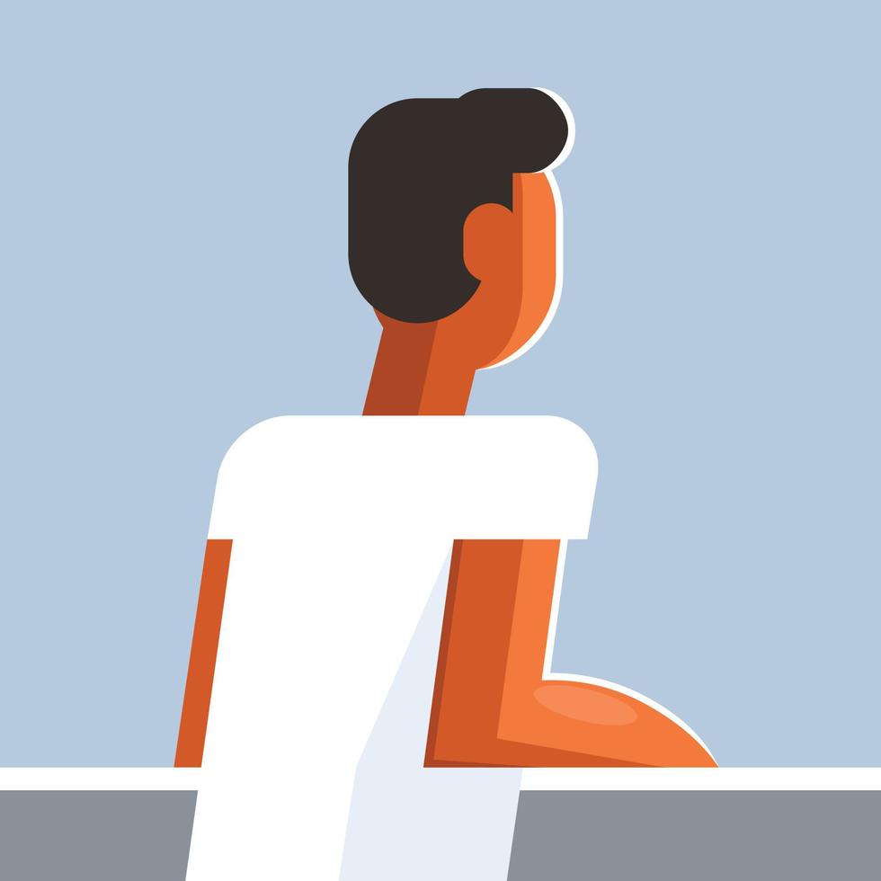 Illustration Of A Man Standing On A Balcony vector