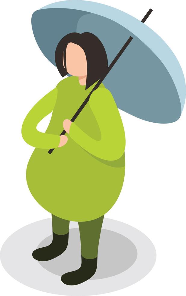 Image Of A Woman Holding Umbrella vector