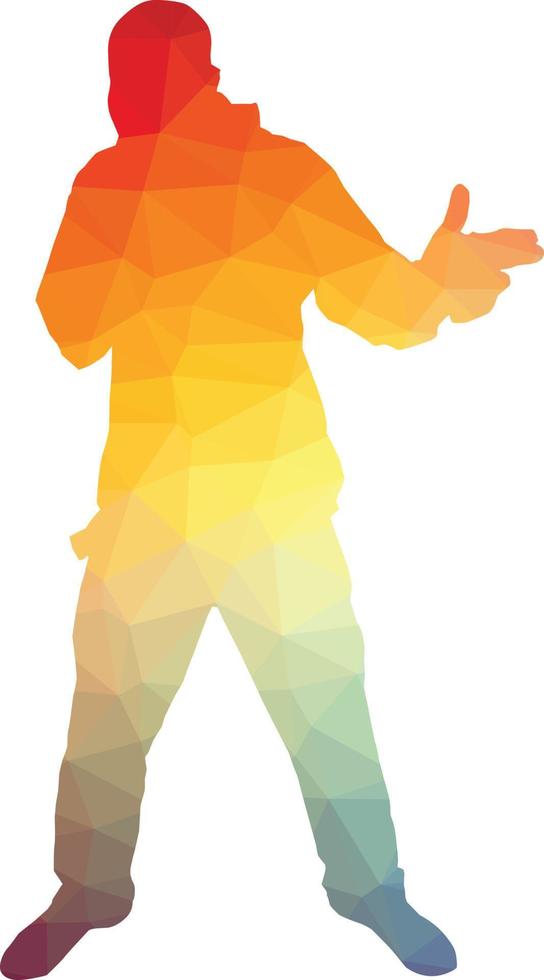 Colored Silhouette Of A Singer vector