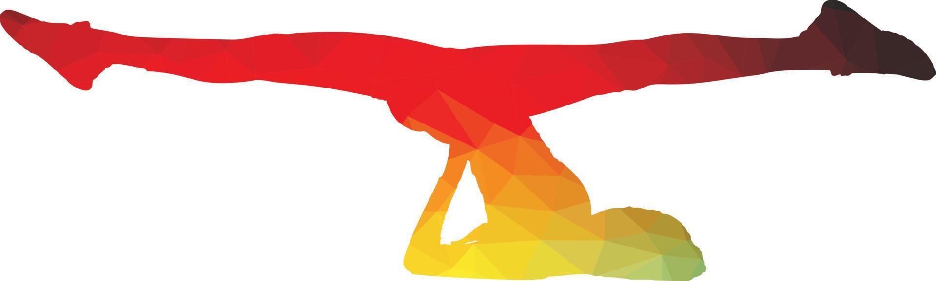 Colored Silhouette Of A Person Doing Yoga vector