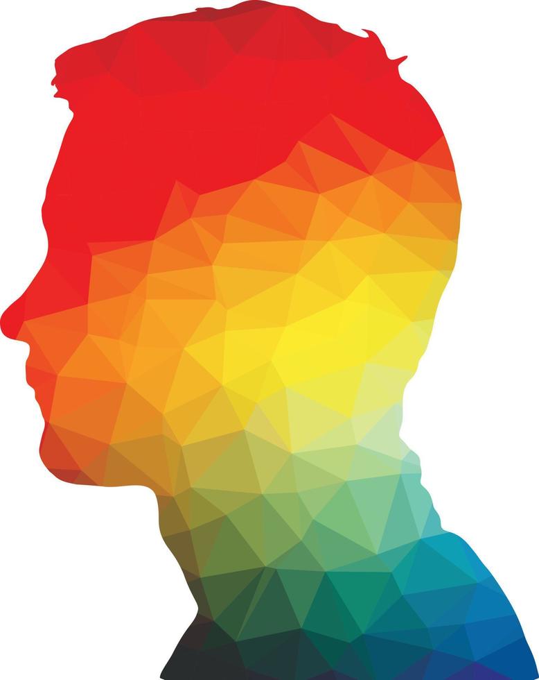 Colored Silhouette Of Man's Head vector