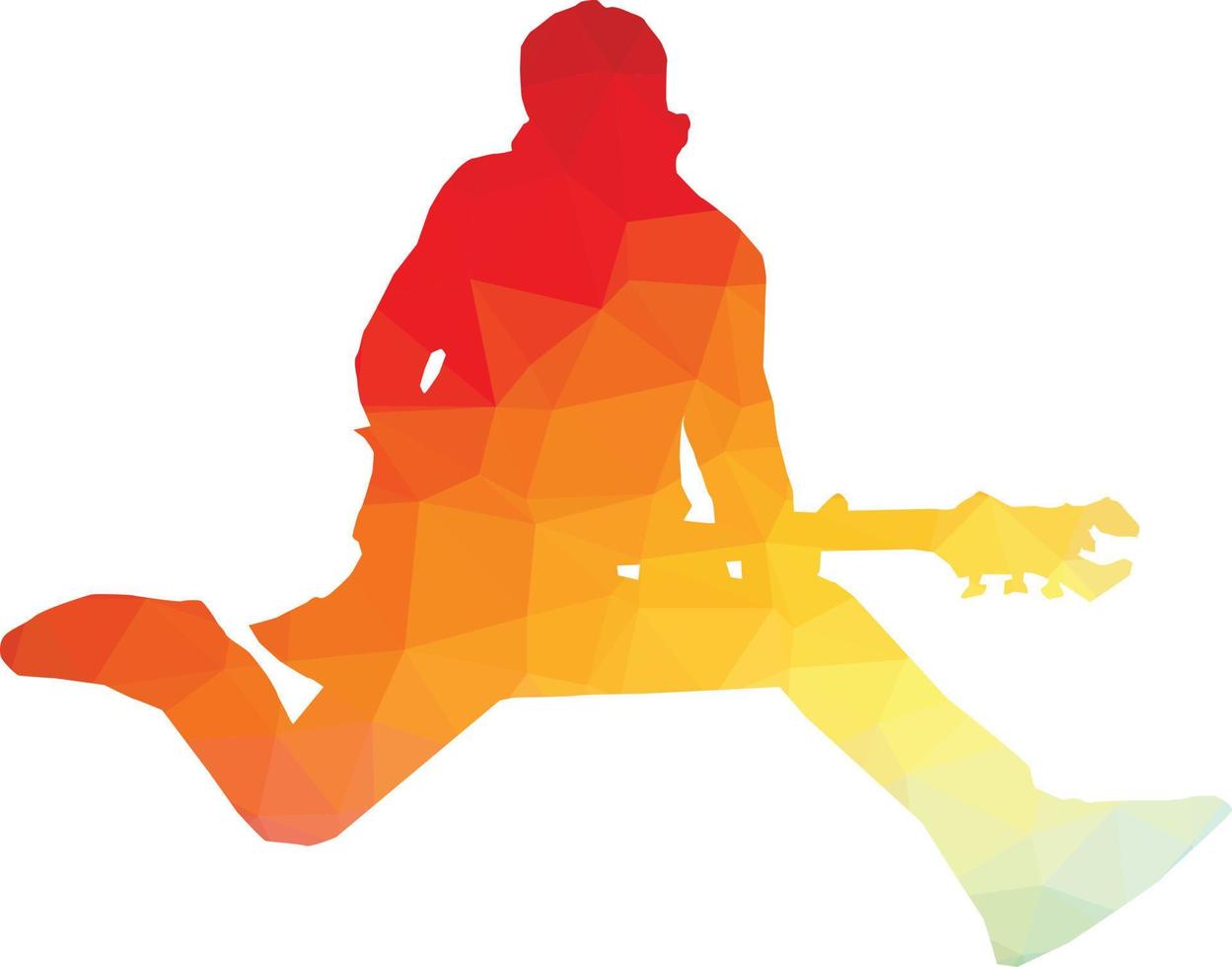 Colored Silhouette Of A Guitarist vector