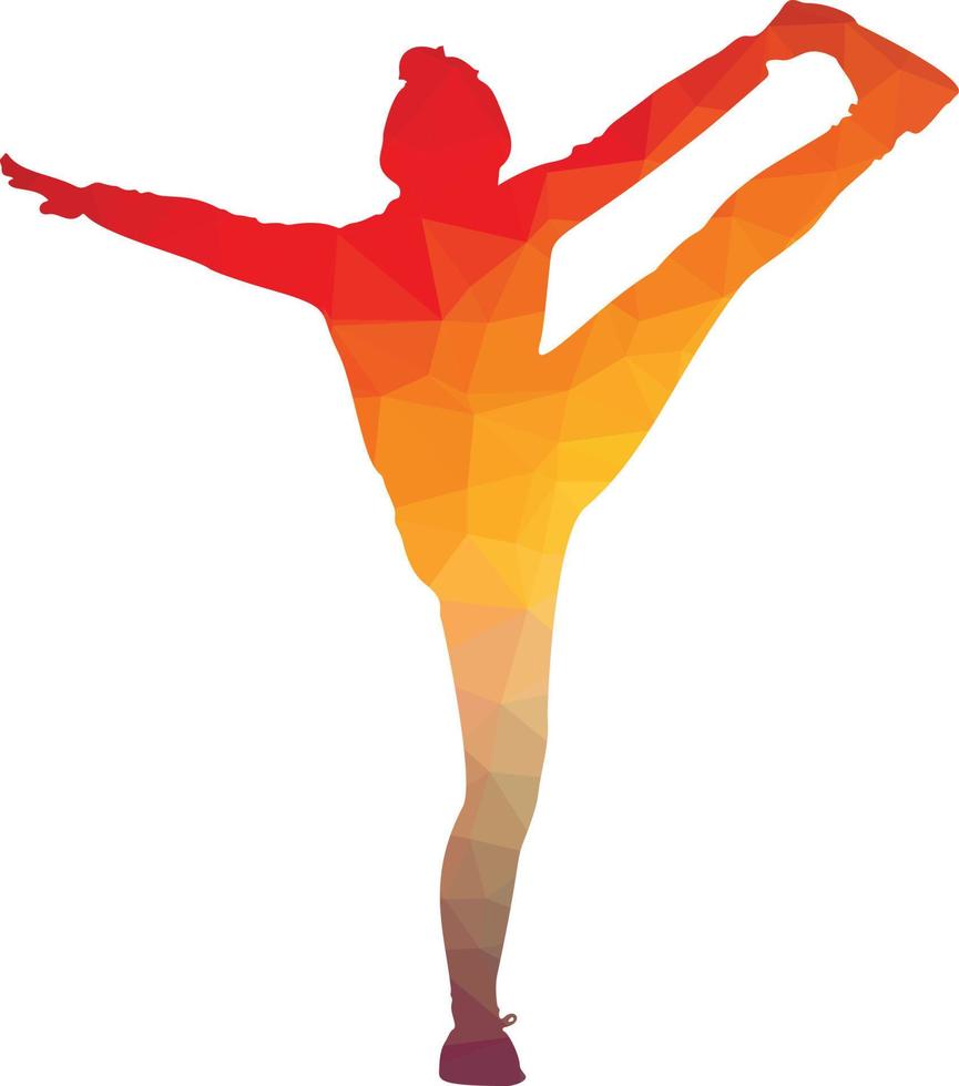Image Of A Person Stretching, Color Silhouette vector