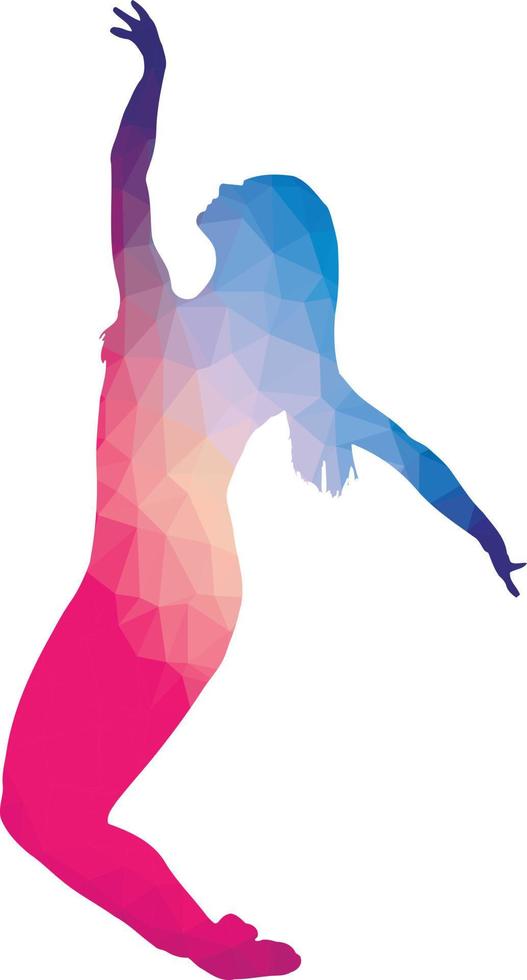 Colored Silhouette Of A Dancing Woman vector