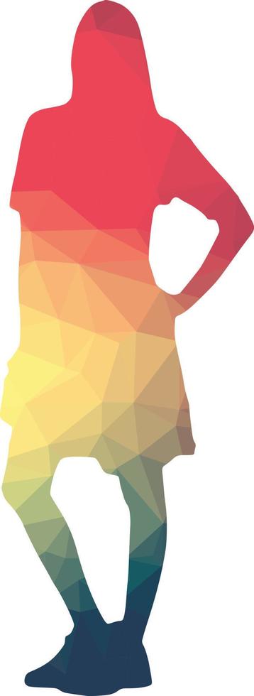 Image Of A Colored Silhouette Of Female Person vector