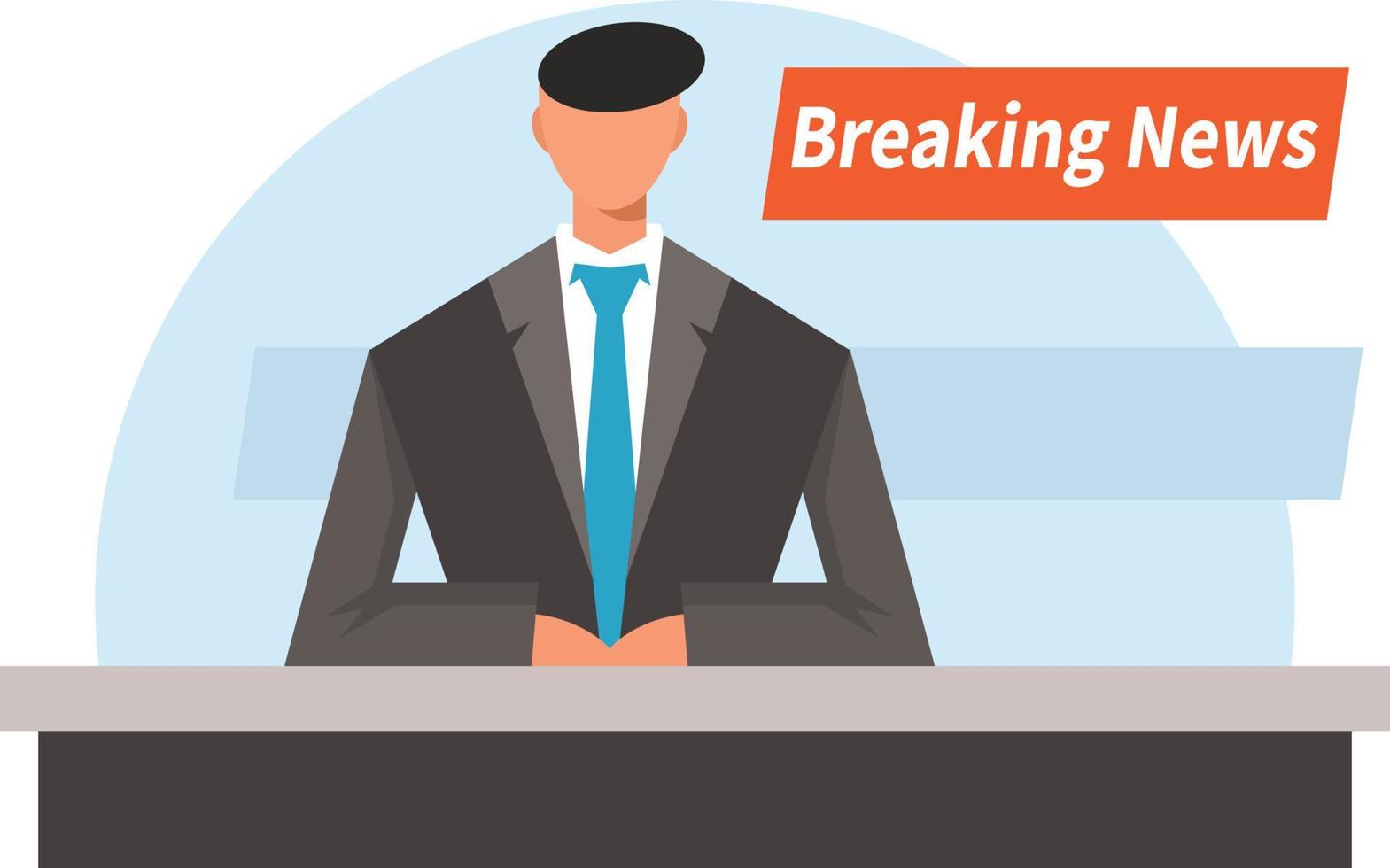 News Reporter Presenting Breaking News vector